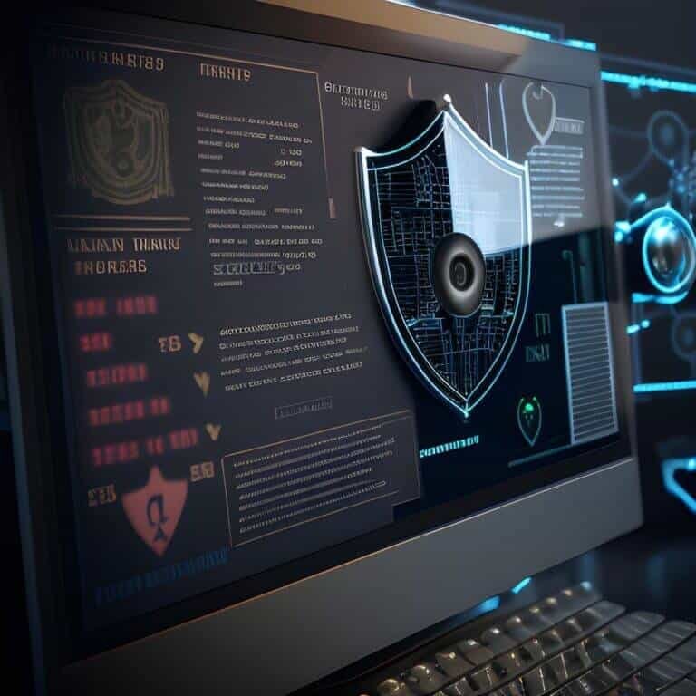 Computer security quadrant image at 477x768 resolution, visualizing various security measures and strategies. Cybersecurity